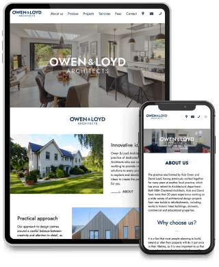 Owen & Loyd website on tablet/mobile phone